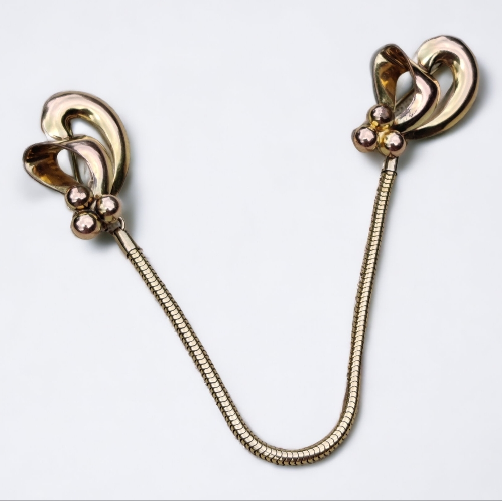 Antique 12k GF chatelaine brooch